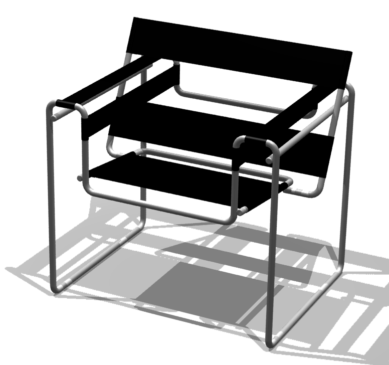 A - not totally accurate - computer graphic of a famous chair designed by Marcel Breuer and marketed by Knoll.