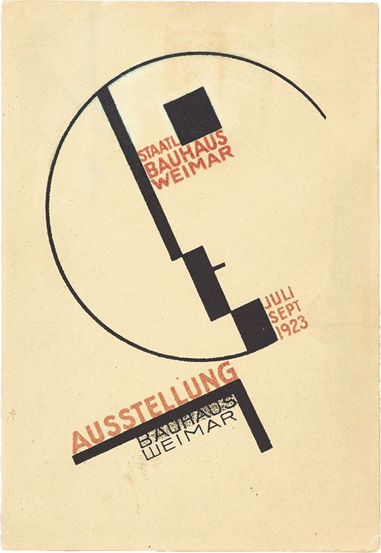 Variation über das von Oskar Schlemmer entworfene Bauhaus-Signet. Postkarte aus der Folge der 20 Postkarten, die aus Anlass der Bauhaus-Ausstellung in Weimar 1923 erschienen.