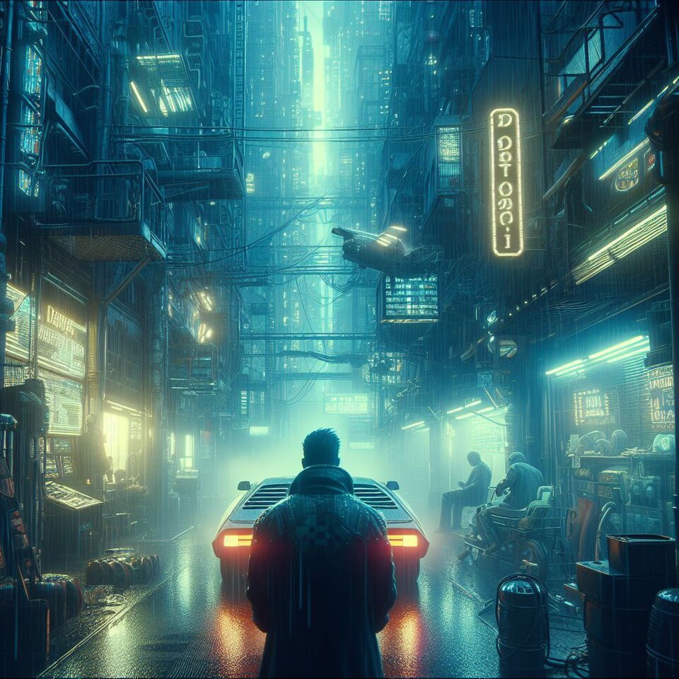 Cyberpunk Cityscape remeniscent of Blade Runner.