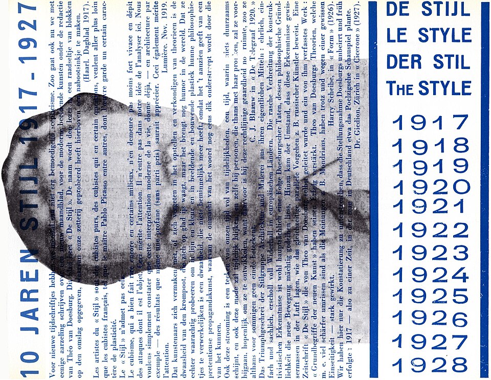 Front cover of the Tenth Anniversary issue of De Stijl, vol. 7, nr. 79/84.