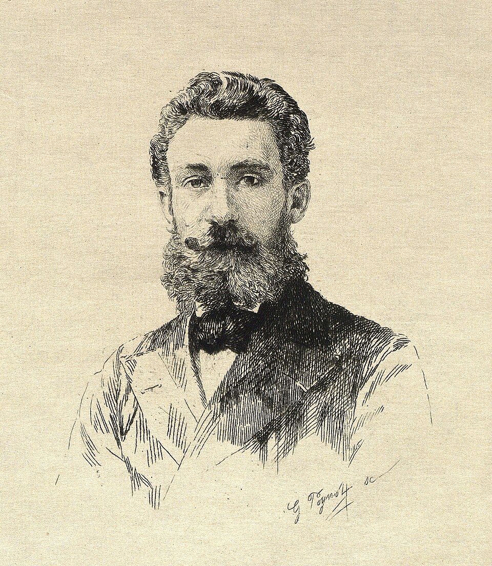 François Victor Foveau de Courmelles. Etching by G. Poynot. Poynot, Gabrielle, active approximately 1885-1900 R. Burgess, Portraits of doctors &amp; scientists in the Wellcome Institute, London 1973, no. 1023.1 Wellcome Library no.