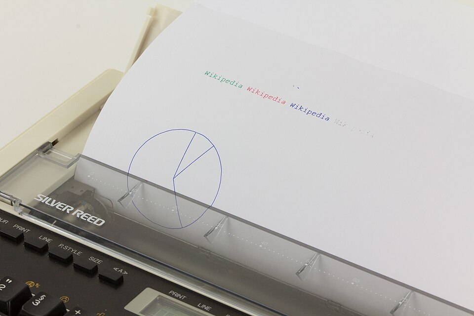 Silver Reed Colour PenGraph EB50 Plotter: pie-chart drawn by built-in special funktion