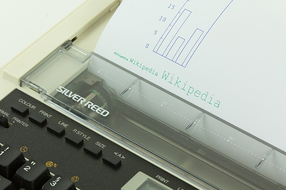 Silver Reed Colour PenGraph EB50 Plotter: the three font sizes of the machine