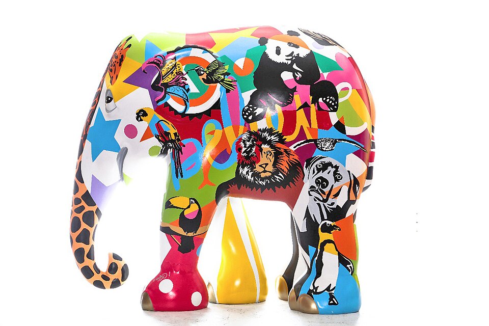 Artista Lobo faz pintura Pop Art para Elephant Parade