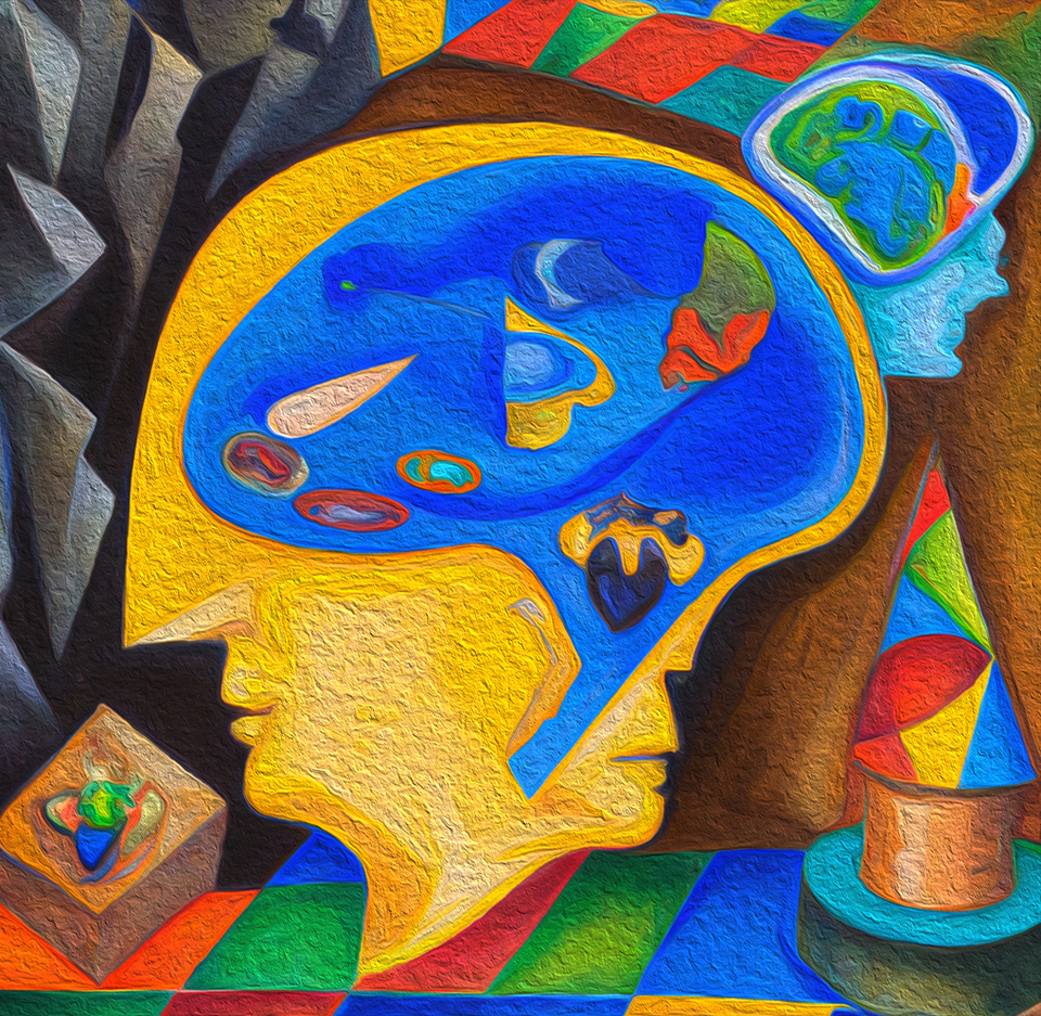 Pop Art Cubism Mind in Cave by David S. Soriano.