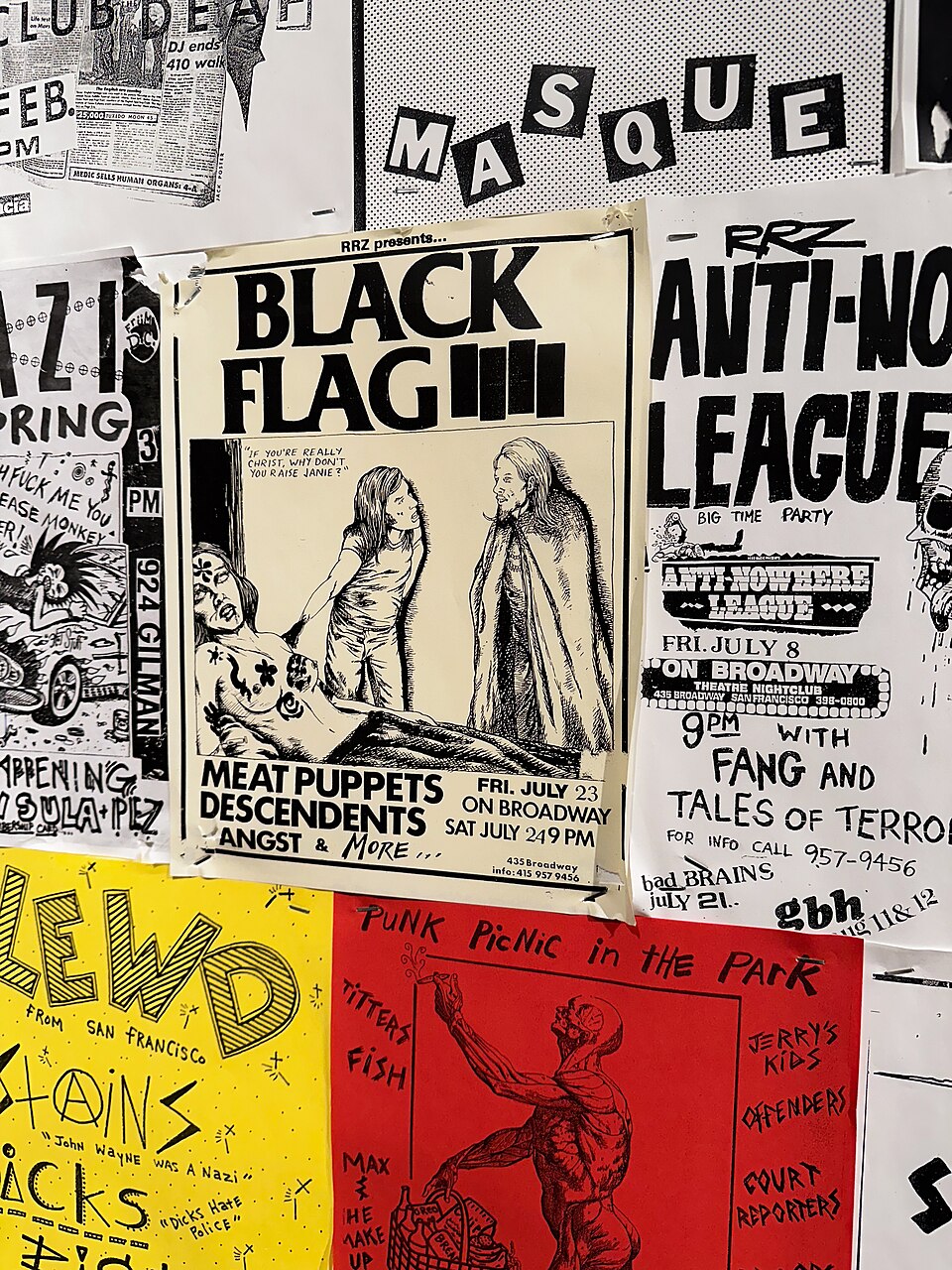 Black Flag and Meat Puppets Flyer, 1982. Punk Picnic in the Park poster below is from 1981.
