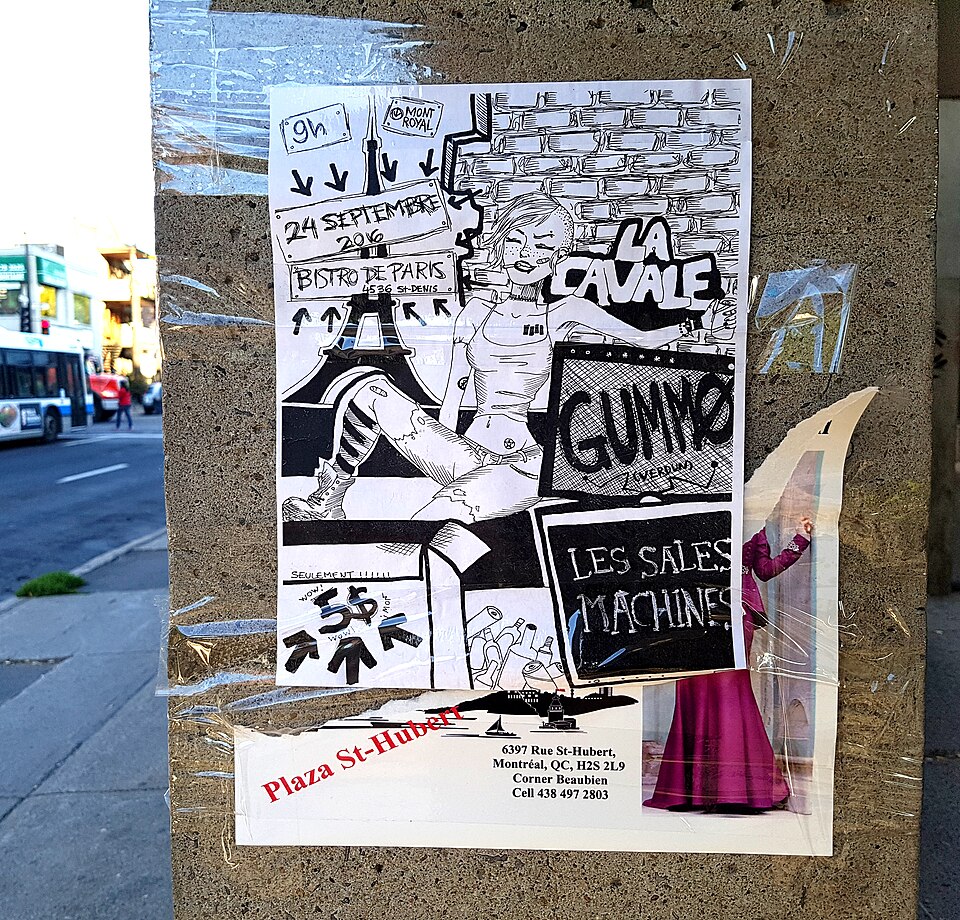 La Cavale / Gummø / Les Sales Machines 24 septembre 2016 @ Bistro de Paris, Montréal. Flyer: 6530, av. de Châteaubriand, Montréal, 09-27-2016.