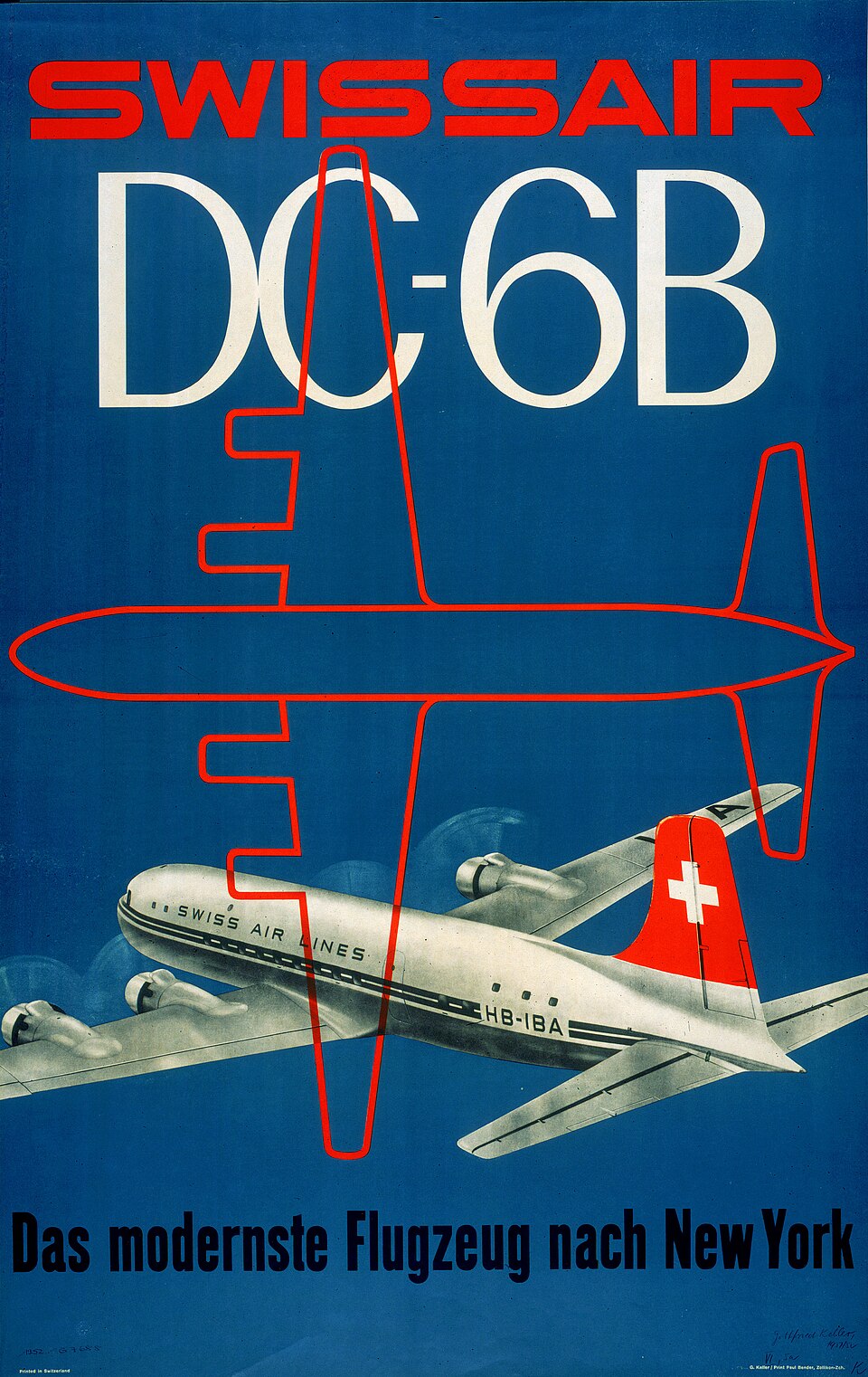 Swissair, DC-6B, das modernste Flugzeug nach New York / G. Keller